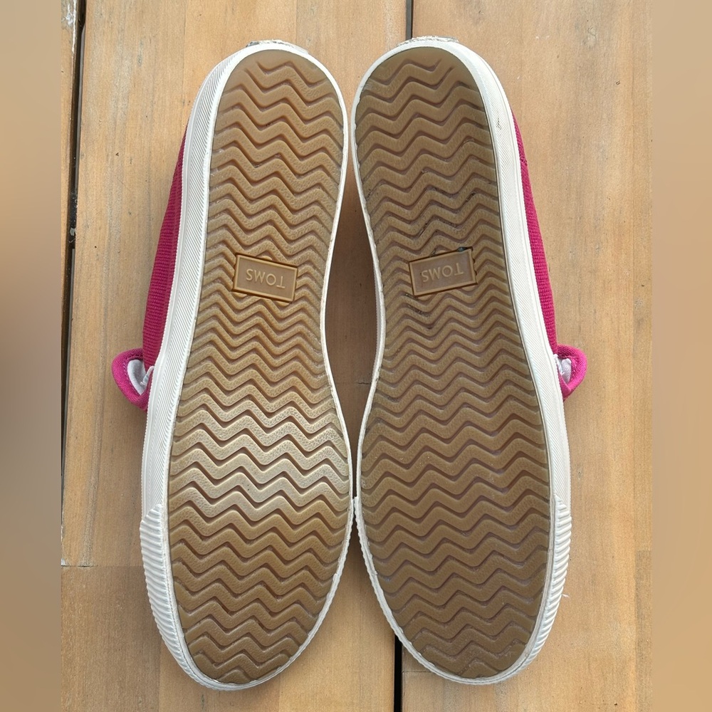 TOMS Raspberry Magenta Pink Woven Slip On Shoes Loafers - Picture 5 of 7